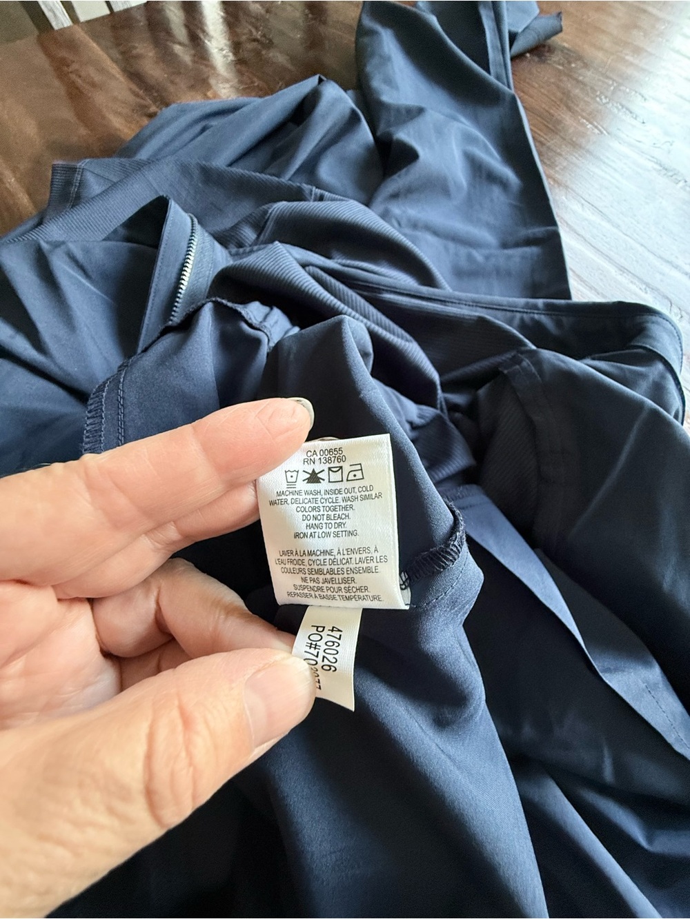 Active Zone Jumpsuit. Navy Size 1x - back has elastic waist - Picture 12 of 15